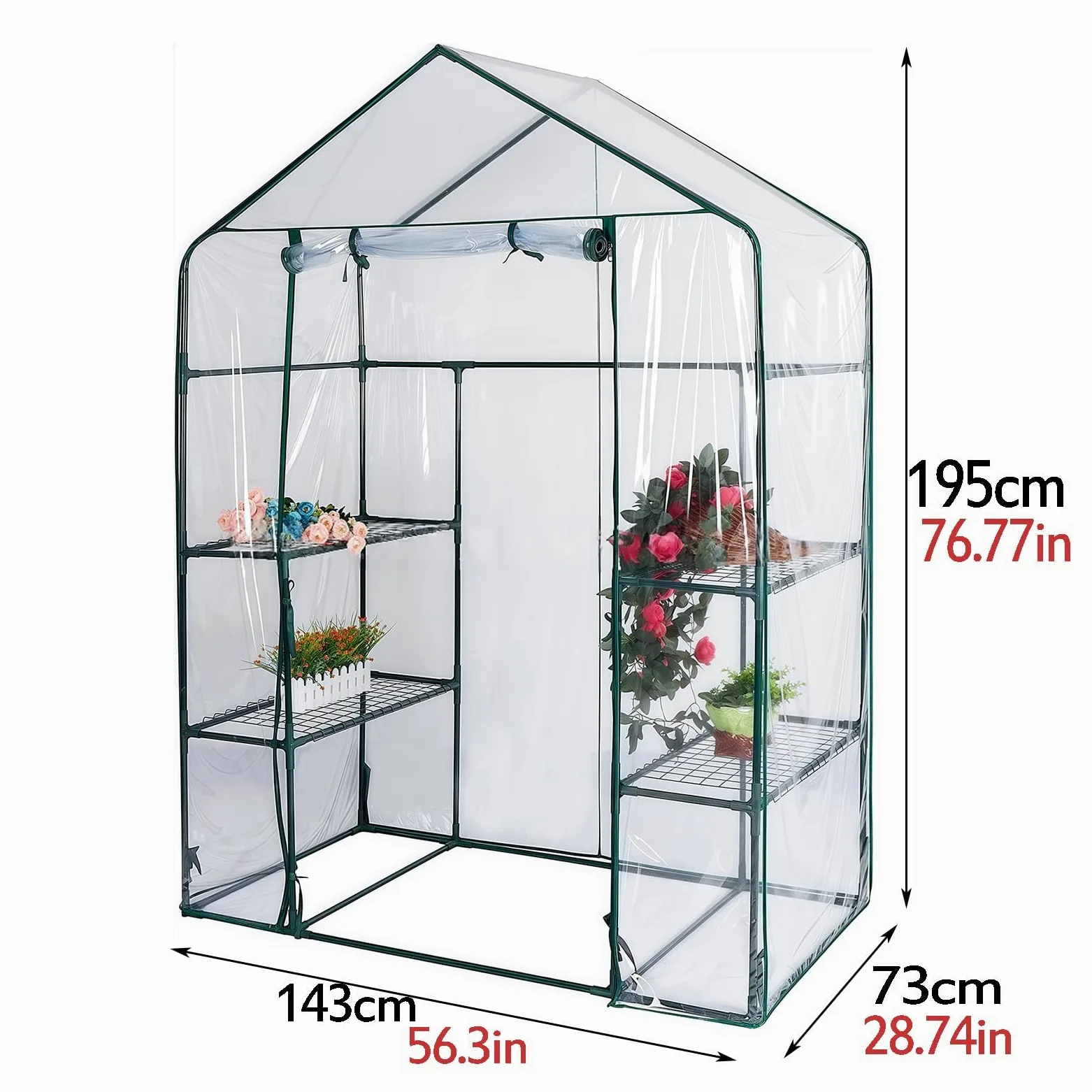 Serre D'extérieur, Petite Serre Botanique avec Portes, Bâche en PE Résistante, Parois Portables en Plastique pour D'intérieur et D'extérieur