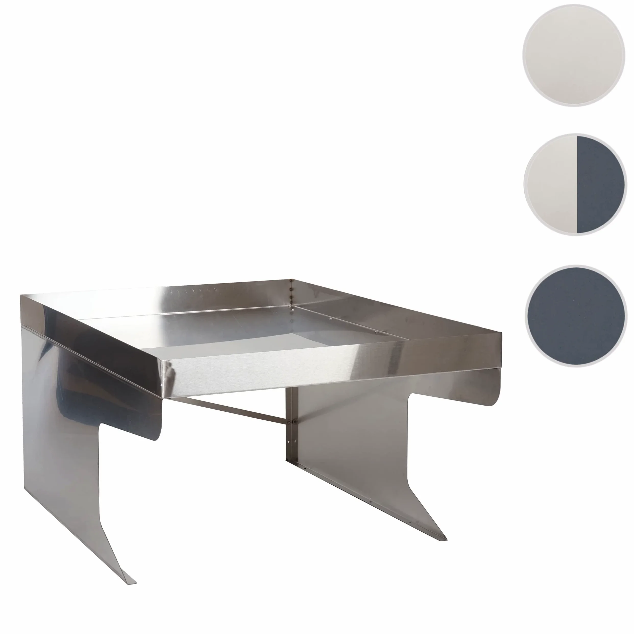 Garage XL pour Tondeuse-Robot avec bac à Plantes HWC-G60 métal 47x70x100cm INOX