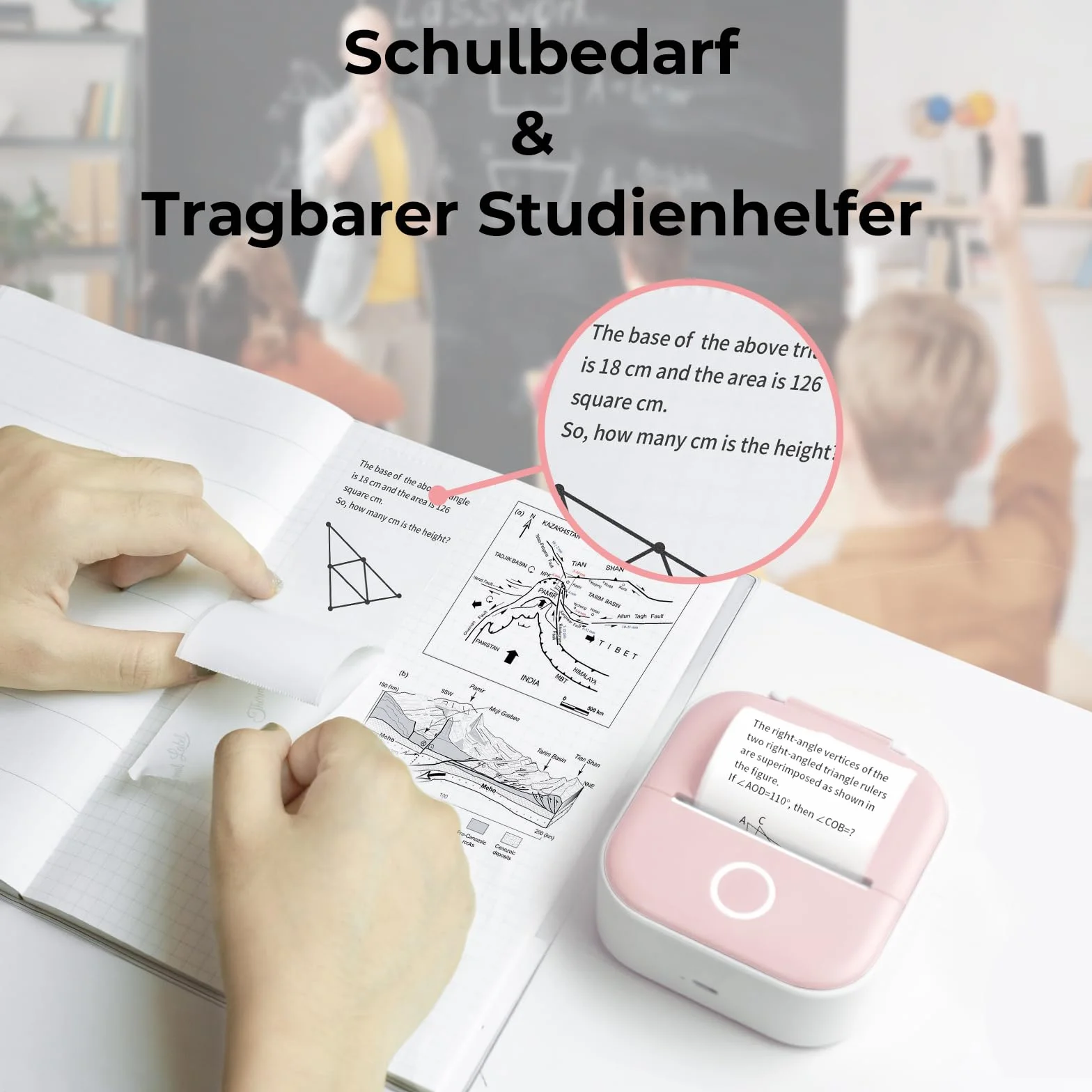 Mini Imprimante Thermique Portable T02, Autocollant pour Téléphones et Tablettes, Compatible iOS Android