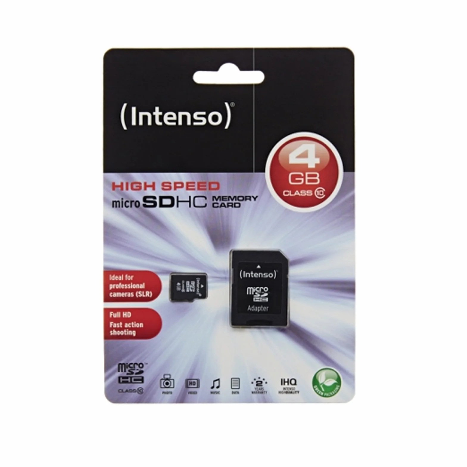 Intenso Carte mémoire micro SDHC 4 Go Classe 10 Noir