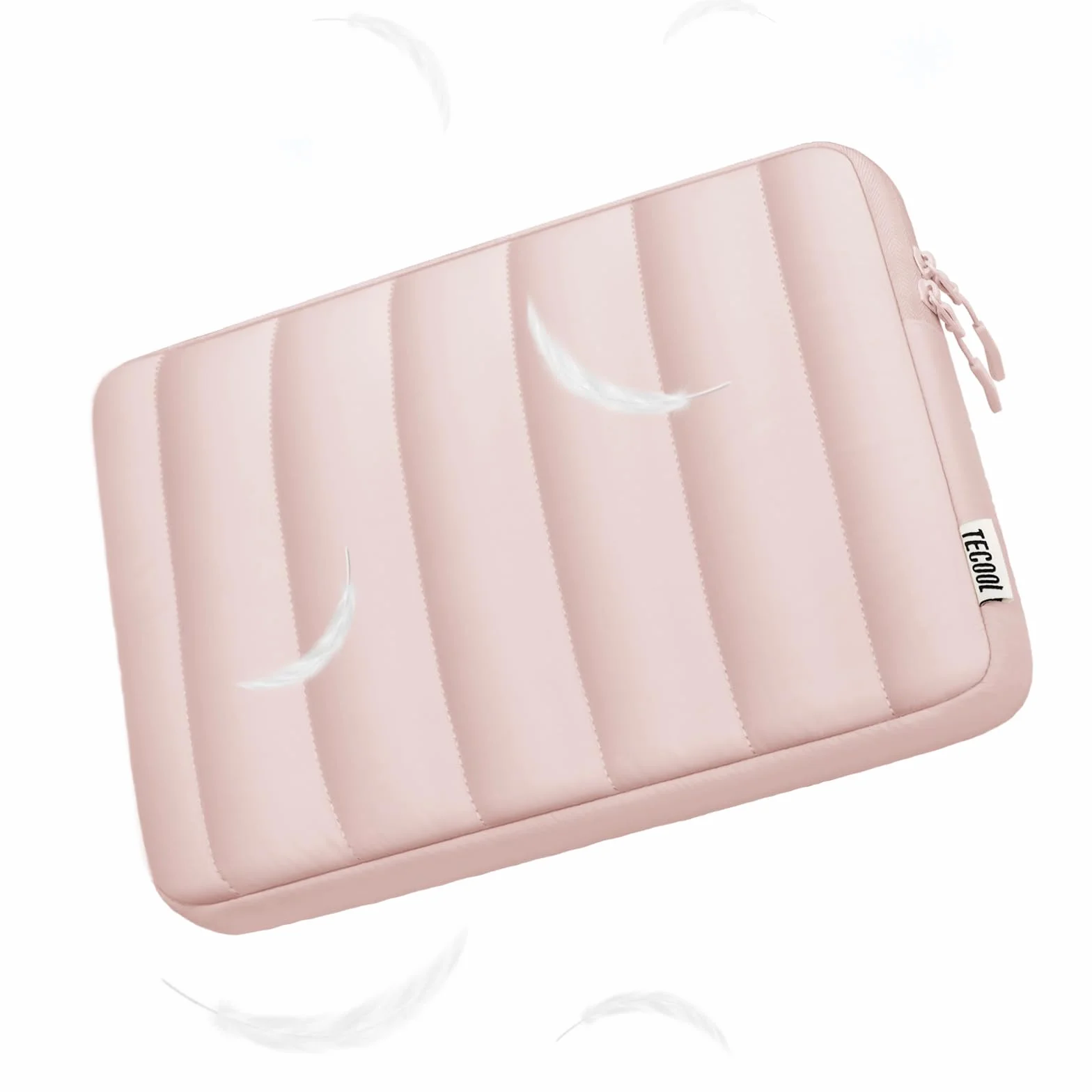 TECOOL Puffy Housse 13-13,3 Pouces pour MacBook Air 13 M5 M4 M3 M2 M1 2026-2018, MacBook Pro 13/14 M4 M3 M2 M1 2025-2016, Pochette Ordinateur PC Portable Rose
