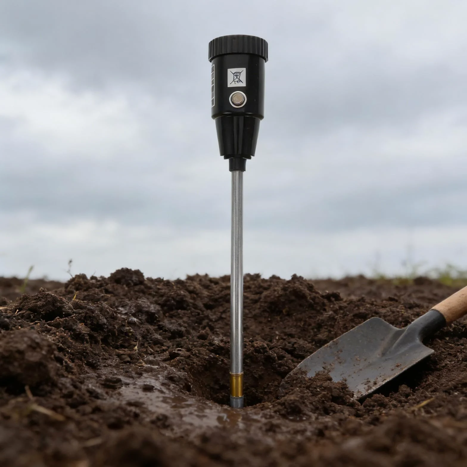 Testeur de Sol 2-en-1 Ph et Humidité avec Sonde de 30cm, Construction Robuste en Cuivre et Aluminium, Design Portable pour Jardin Extérieur et Plantes D'intérieur
