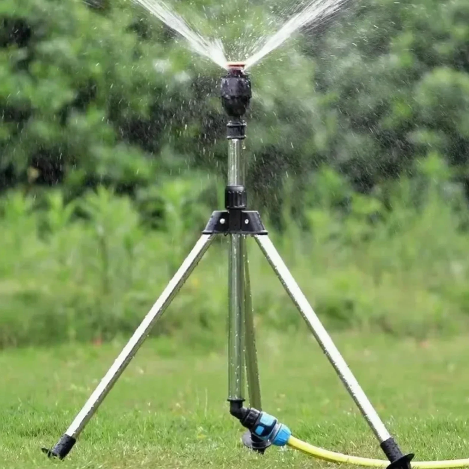 Asperseur Arrosage Trépied d'irrigation Rotatif à 360 degrés | Support télescopique for pelouse de jardin, tête d'arrosage automatique for jardinage