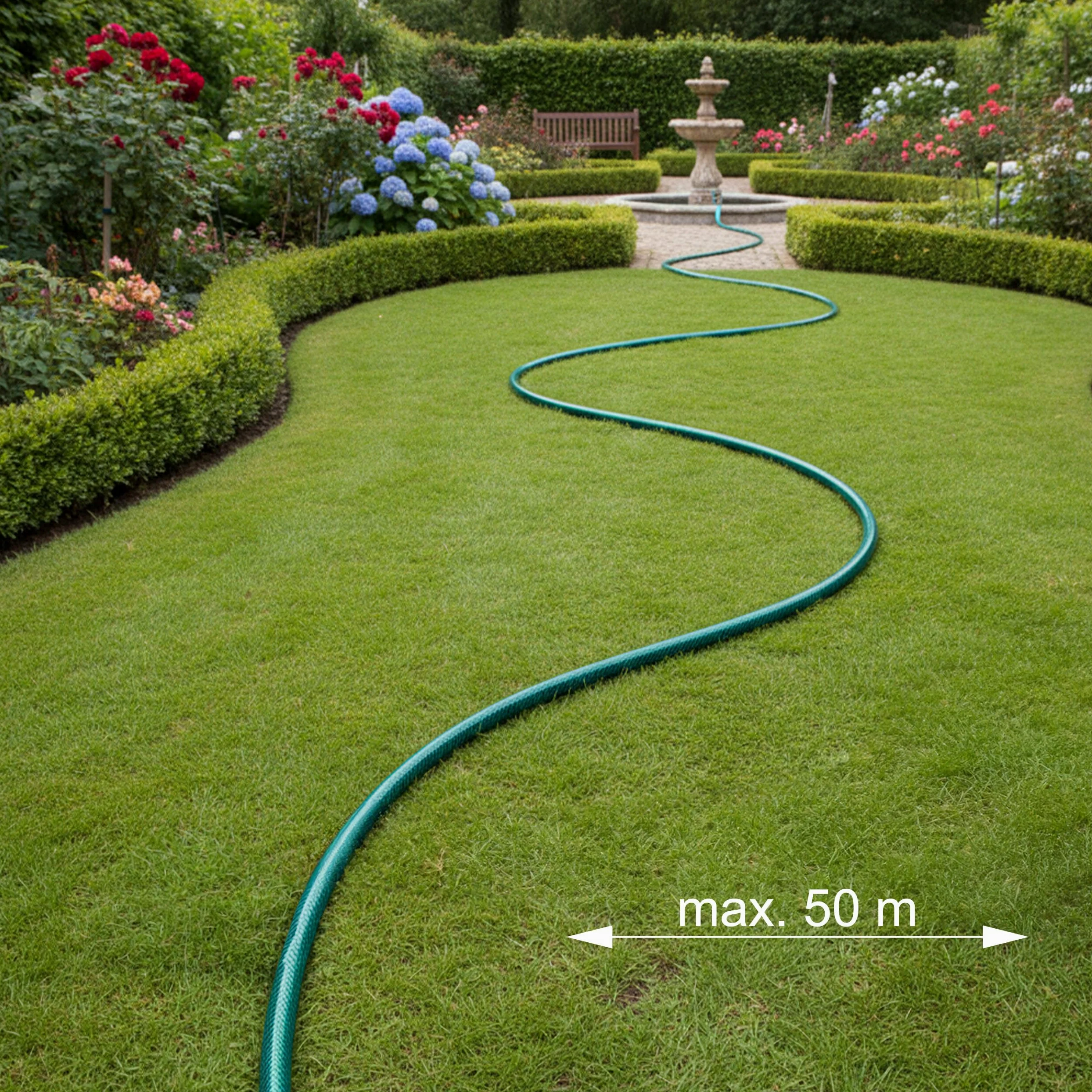Relaxdays Tuyau d'arrosage, 50 m, 3/4 Pouce, 3 Couches, PP Anti-Plis résistant aux UV, Vert, arrosage Jardin