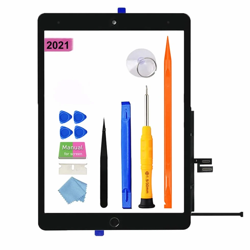 Écran Tactile Digitizer pour iPad 9 (9e génération) 2021 10,2" A2602 A2603 A2604 A2605 + Bouton Home