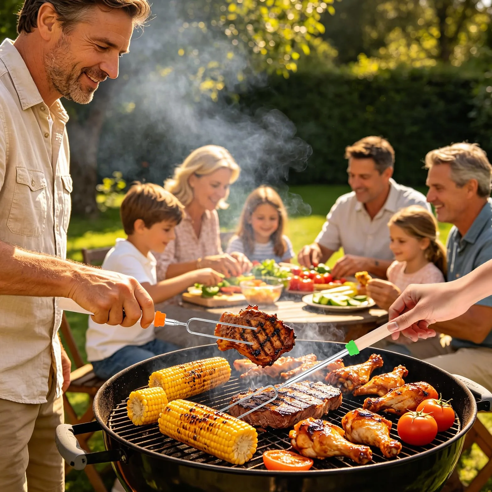 Brochettes Télescopiques en Acier Inoxydable pour BBQ, Marshmallow, Camping – Accessoire Barbecue