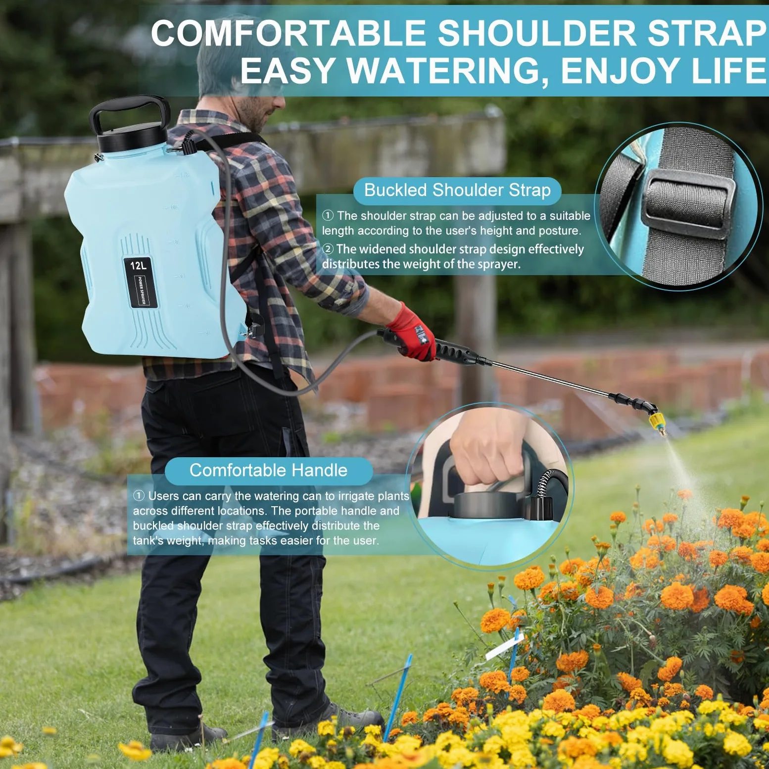 Pulvérisateur de Jardin électrique, désherbeur, arroseur, capacité de 12 L