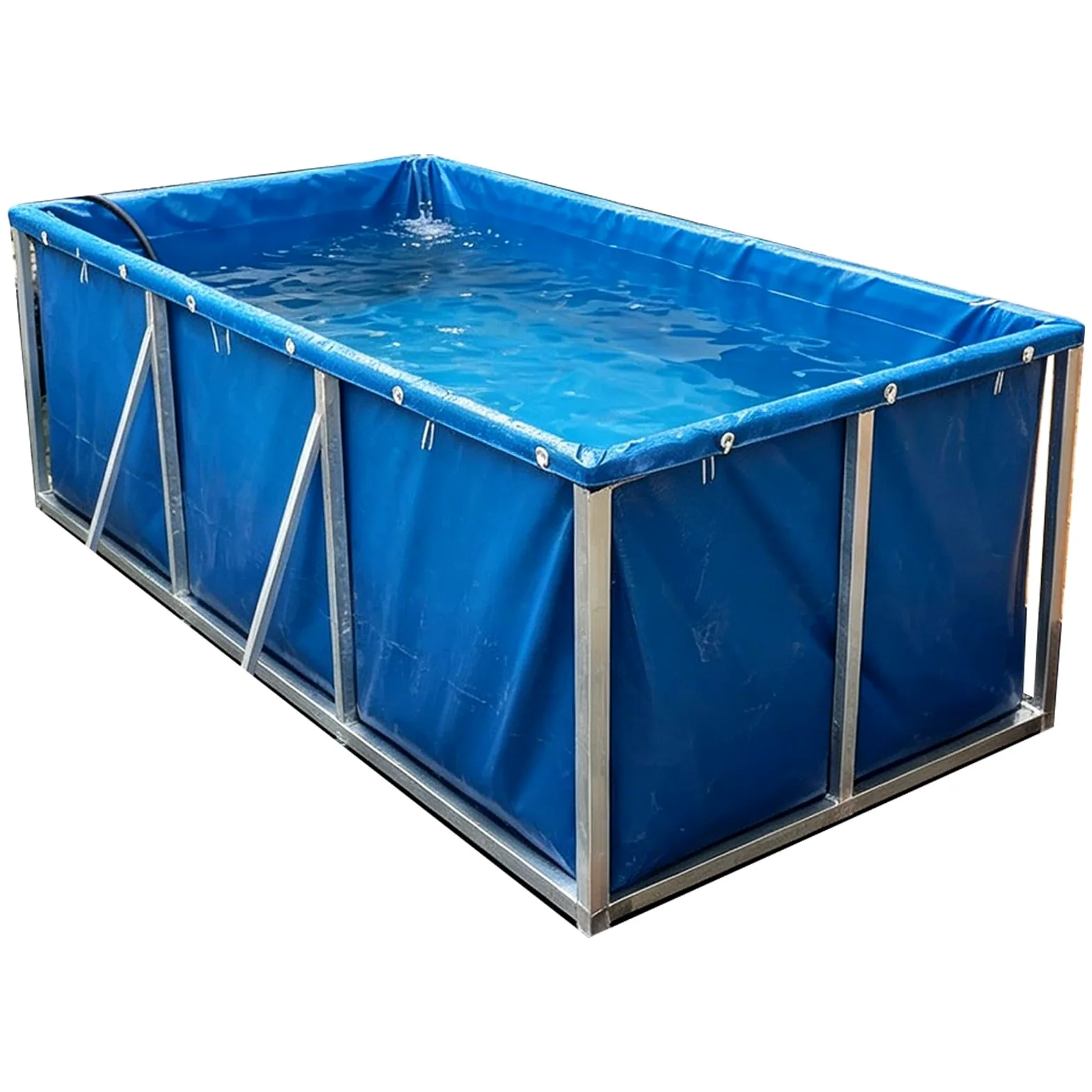 Luyckfrazy Étang à Poissons Pliable en Toile épaisse Hors Sol, réservoir de Piscine de Jardin en Toile PVC, Grand réservoir d'eau pour aquaculture/hydroponie – Cadre Non Inclus(6x3x0.8m)
