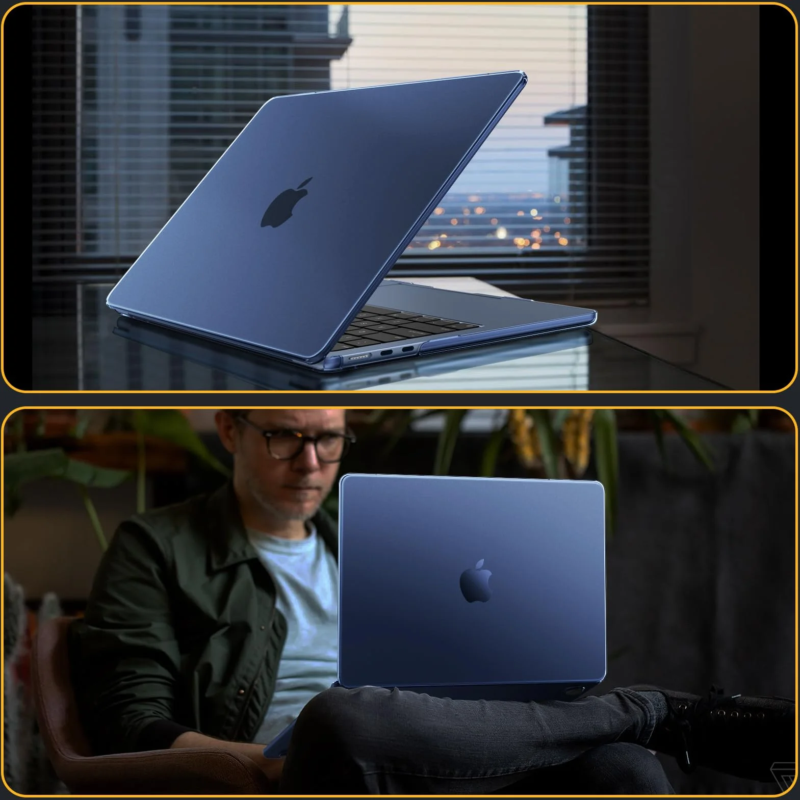 FINTIE Coque MacBook Air 13.6 Pouces M5 M4 M3 M2 2026 2025 2024 2022 Ultra-Fin Finition Givrée Anti-Empreinte Digitale Minuit