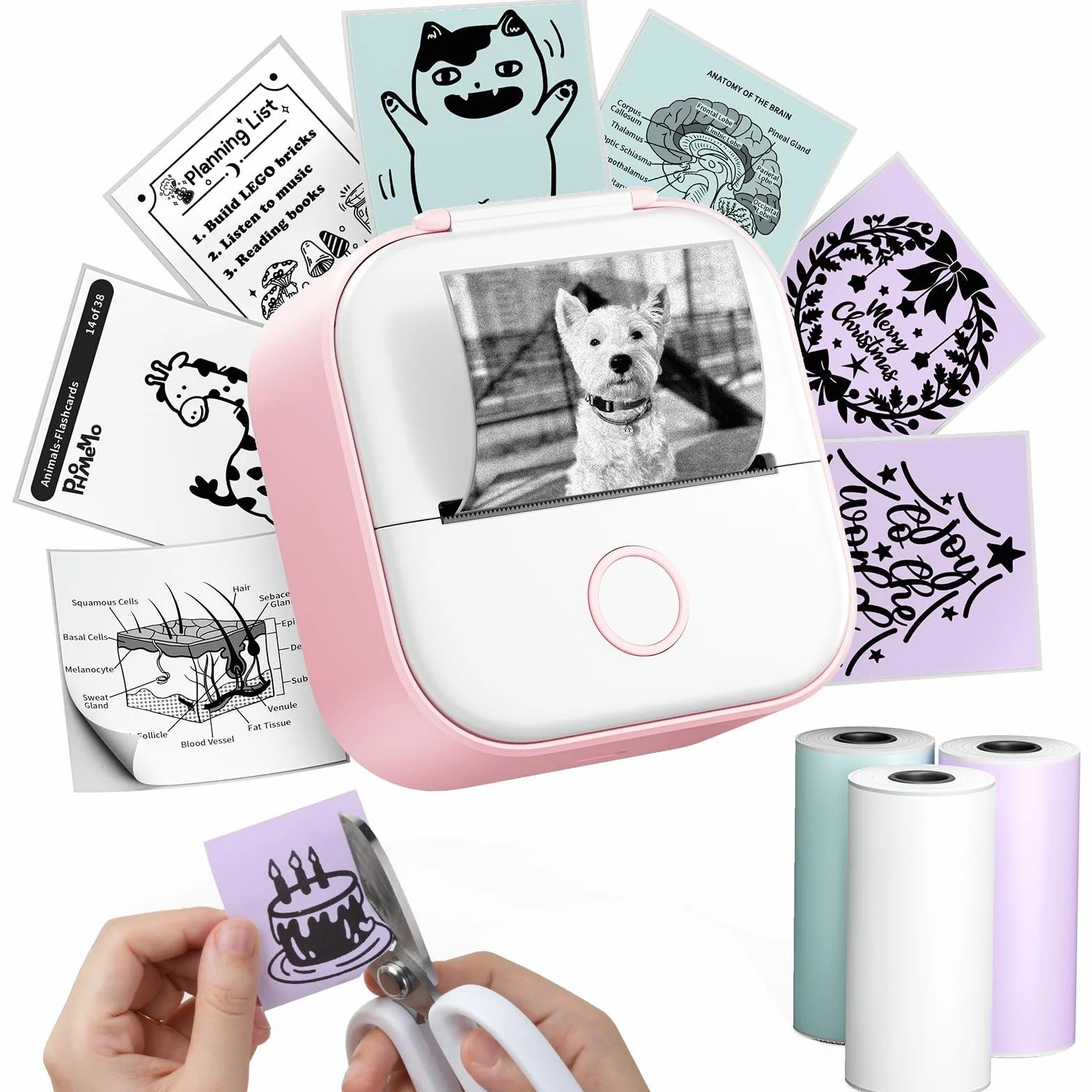 Phomemo T02 Mini Imprimante Portable Bluetooth Thermique pour iOS Android