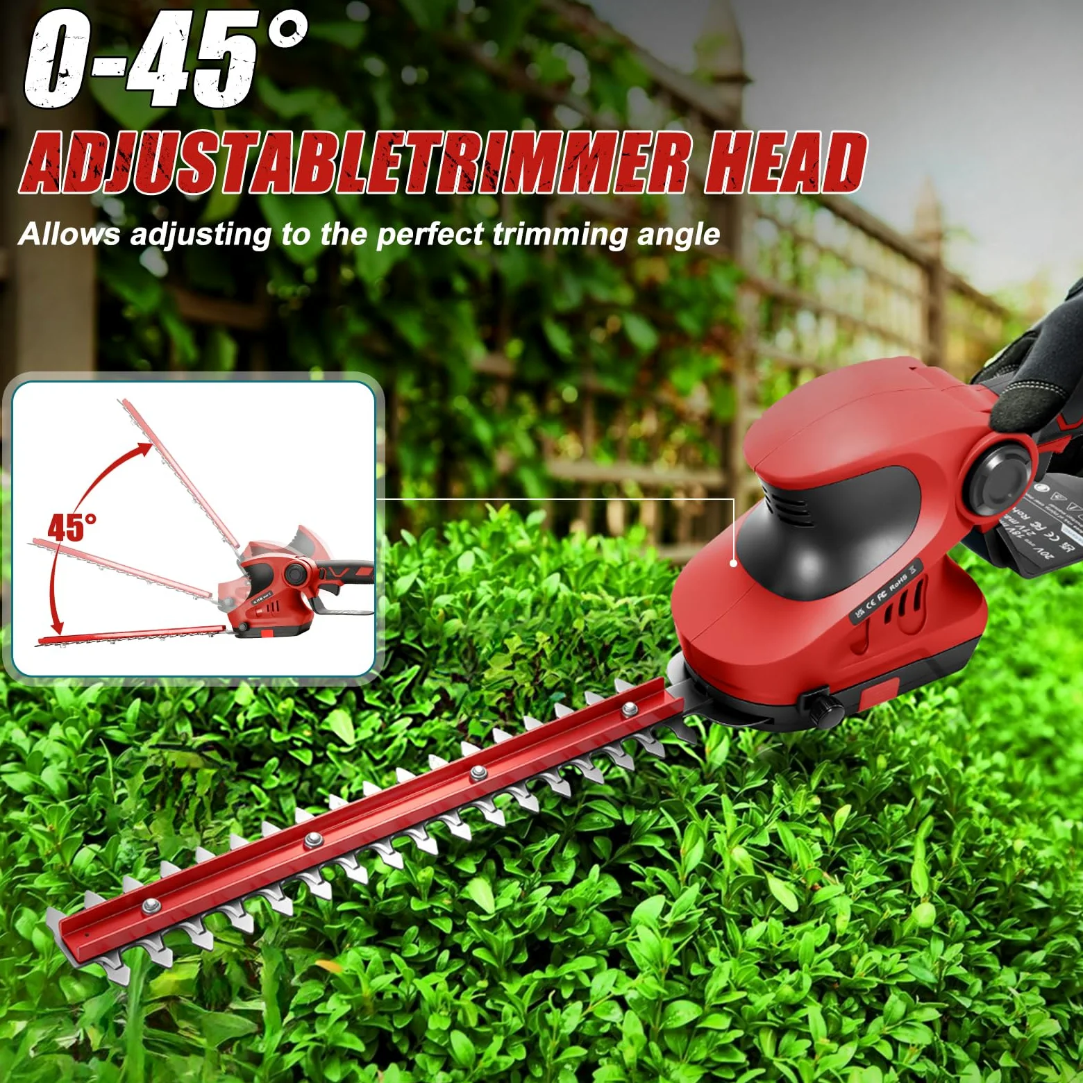 Mini tronçonneuse sans fil Taille Haie compatible avec Milwaukee 18 V | sans batterie taille haie électrique, 2 en 1 6 pouces scie à gazo Cisaille Sculpte-Haie Cisailles à arbustes
