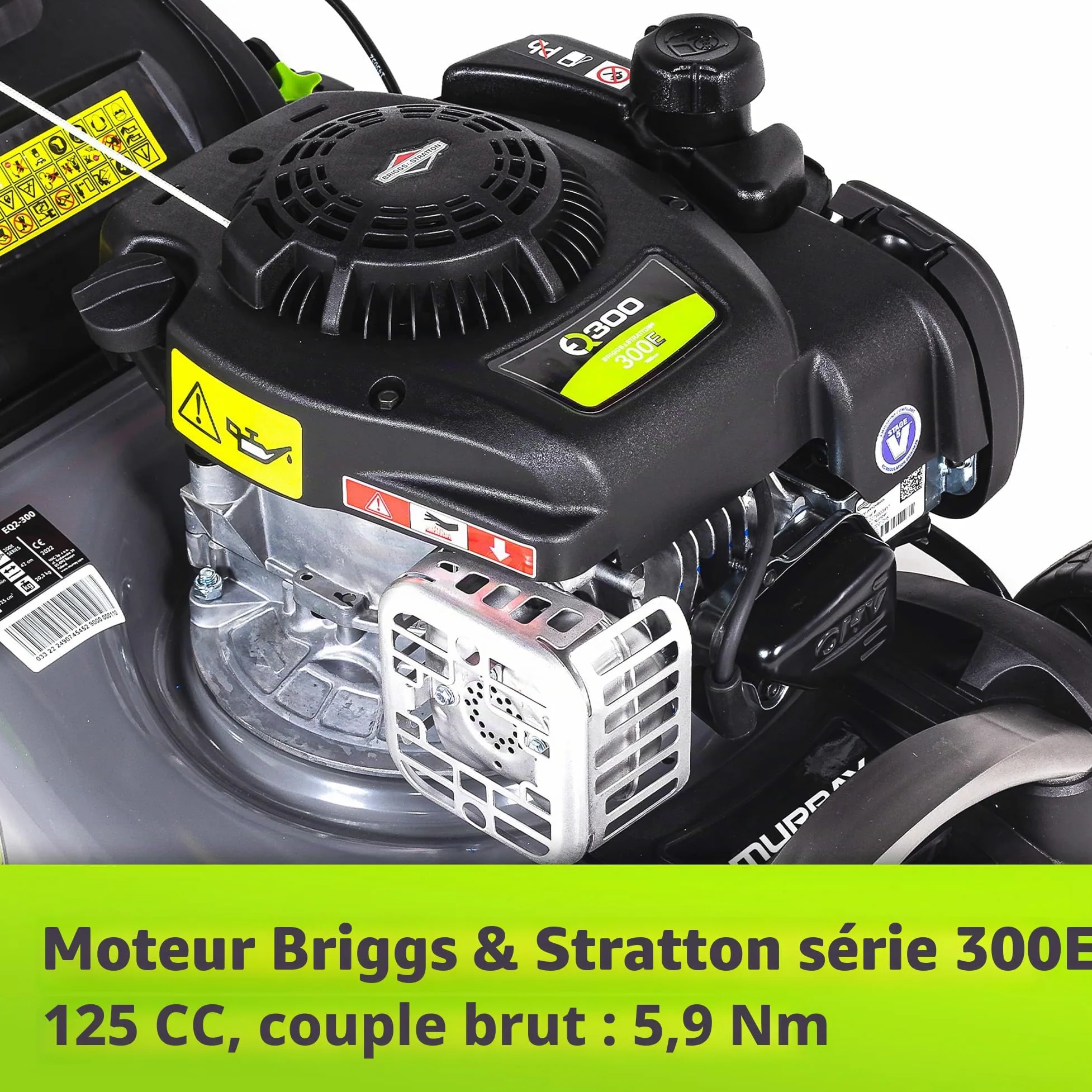 Murray Tondeuse Gazon Thermique "EQ2-300" - Tondeuse à Gazon Essence Poussée 2 en 1, 42cm - Bac à Gazon 45L pour Petites et Moyennes Pelouses - Tondeuse Thermique avec Moteur Briggs & Stratton