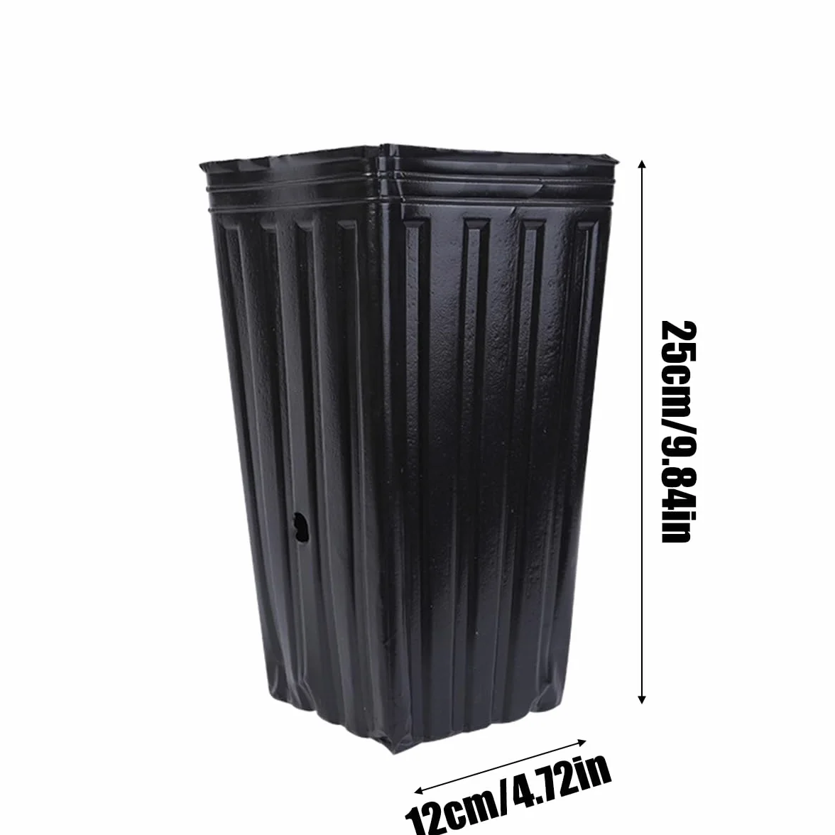 Pots d'arbres profonds en plastique 25 cm Noir Lot de 50 pour pépinière