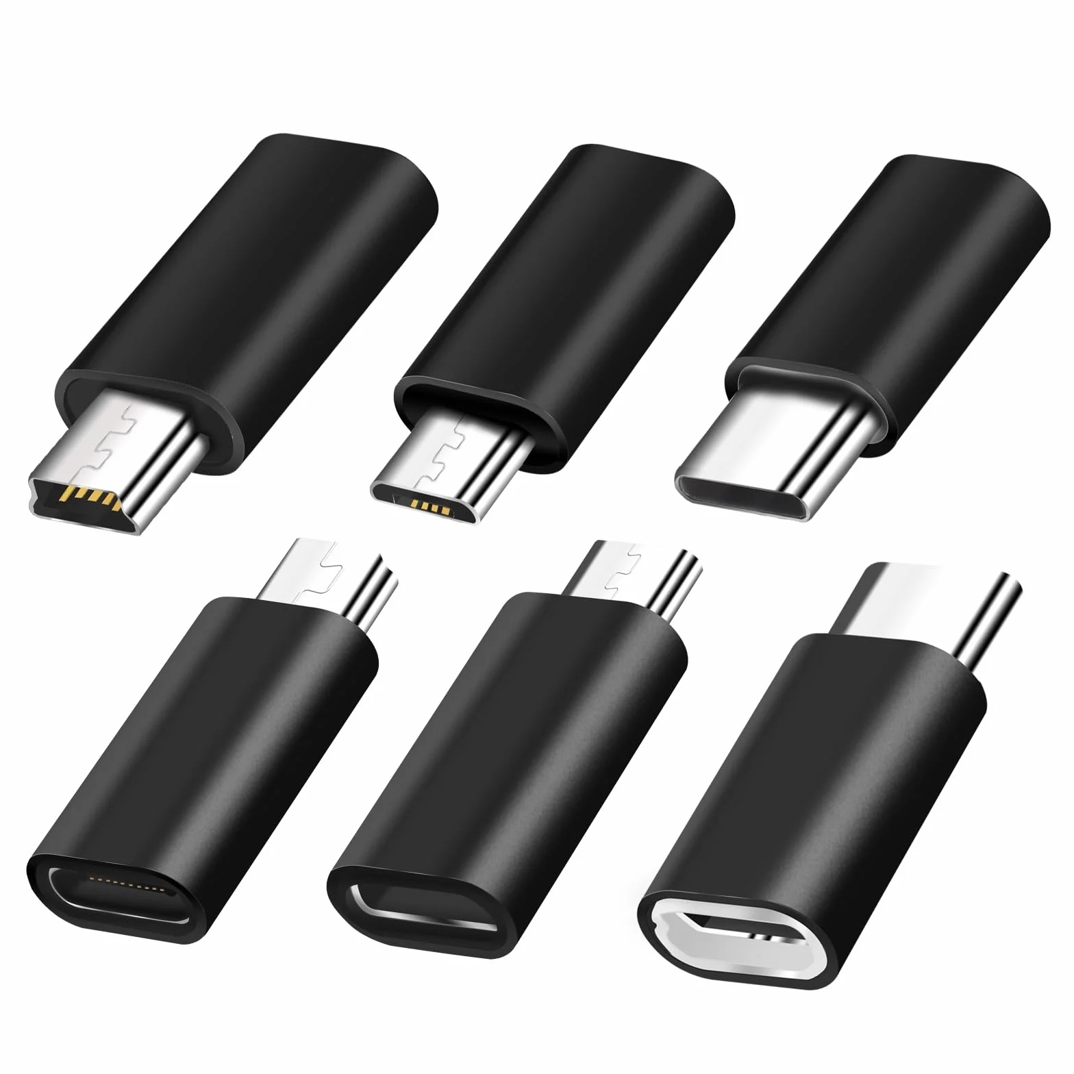 Adaptateur USB C 6 pièces USB C vers Mini USB Micro USB vers USB C Compatible Ordinateurs Portables LG