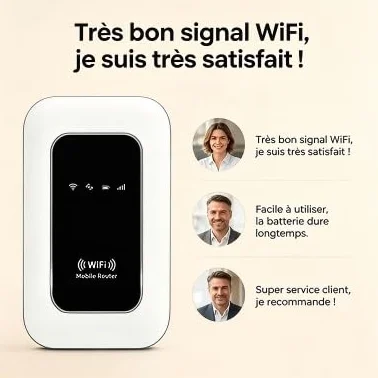 Modem WiFi Portable 5G/4G sans Abonnement, Routeur Mobile Déverrouillé Multi-Opérateurs Haut Débit