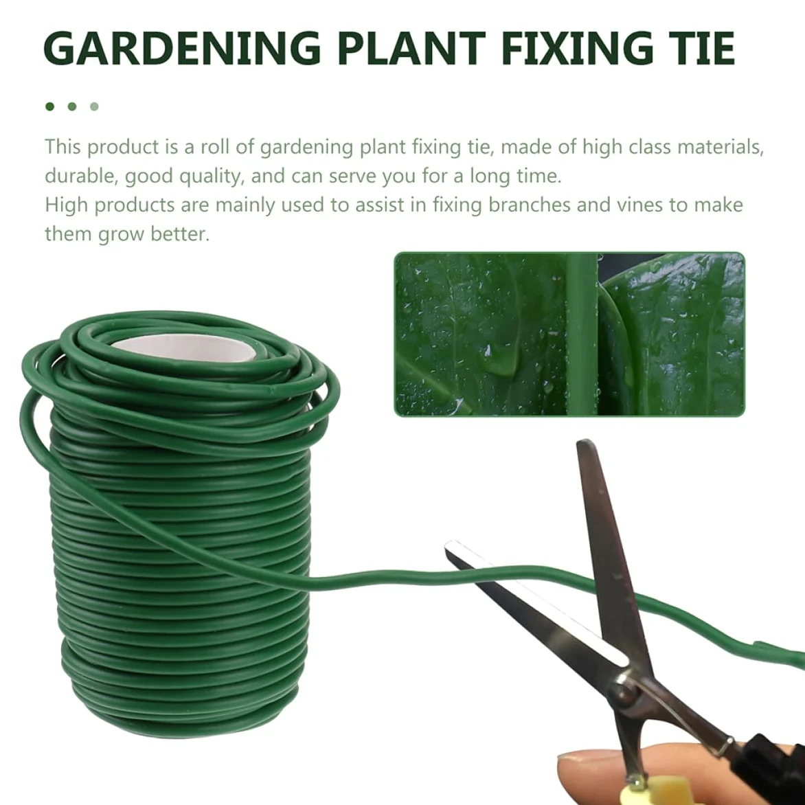 DOITOOL 2 Rouleaux de Liens de Jardinage Verts en TPR pour Fixation Sécurisée des Fleurs Plantes Grimpantes, Outil Pratique pour Attacher Branches et Vignes Jardin