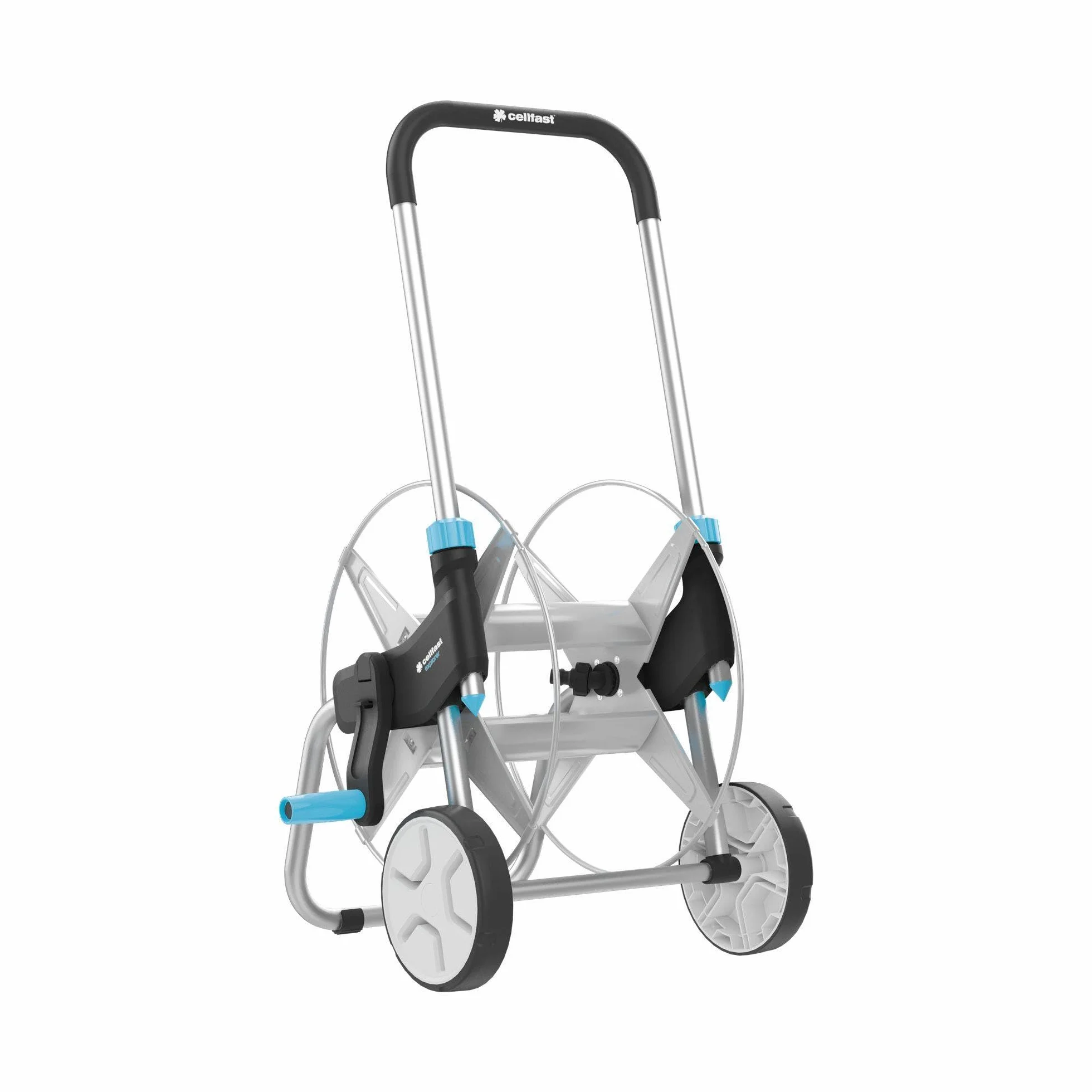 Cellfast 55-050 Explorer Dévidoir en métal Portable pour Tuyau d'arrosage Max. 60 m