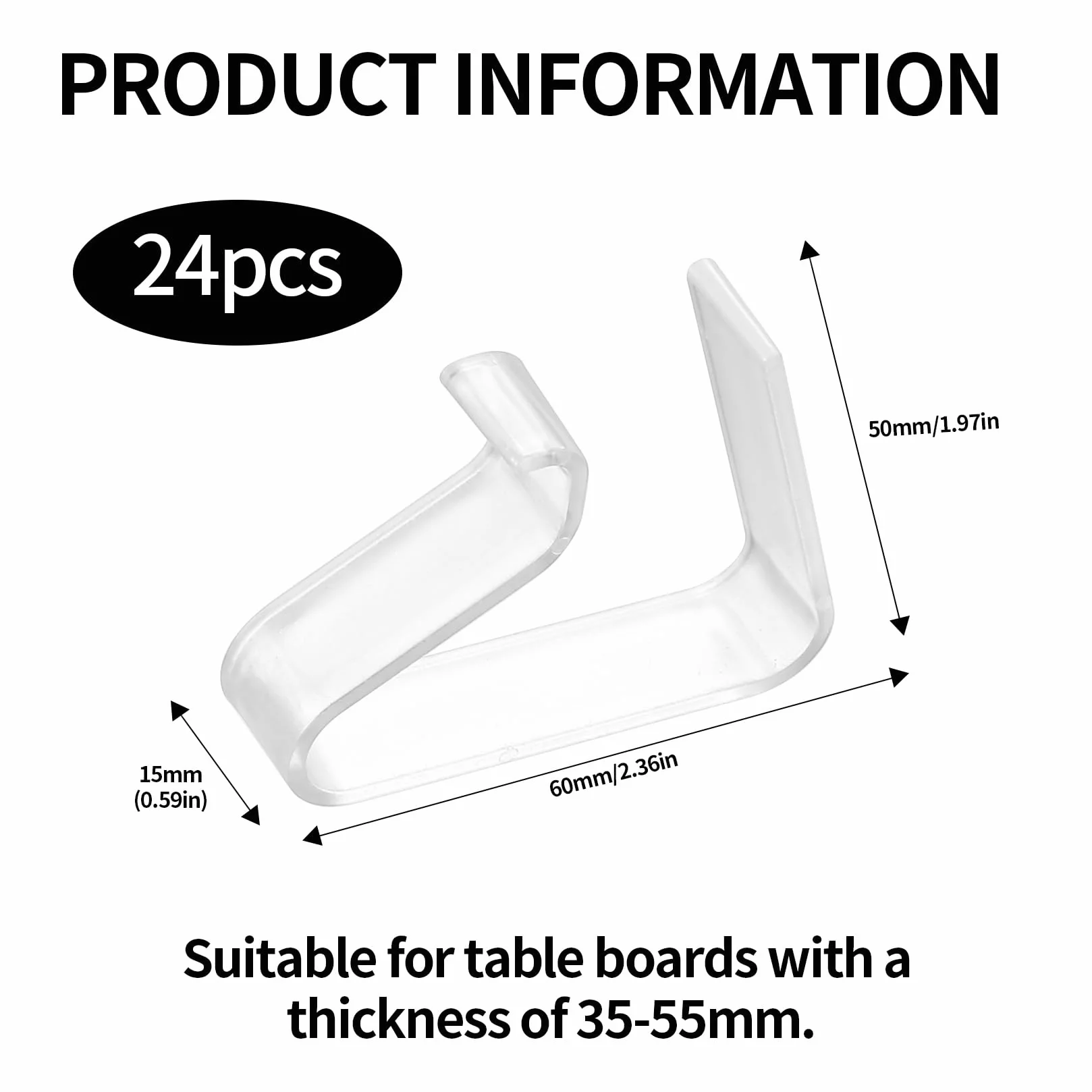 Pinces à Nappe Transparentes, Clips Flexibles Extérieur pour Tables 35-55 mm, Porte-Nappe Jardin Picnic Barbecue