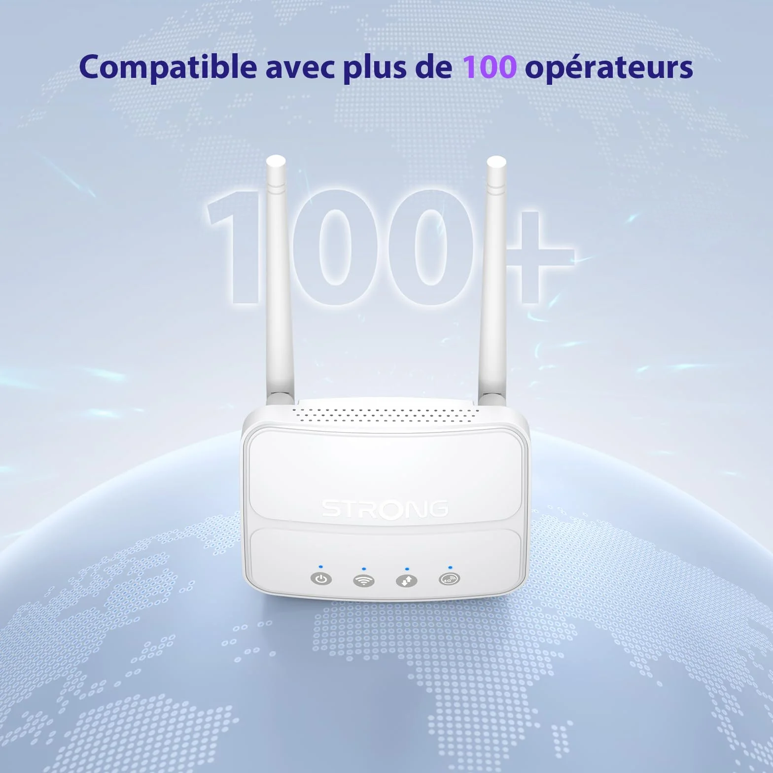 Routeur 4G LTE Cat4 Wi-Fi N300 Mbps Box 4G Port LAN 100 Mbps Antennes détachables Plug & Play Port USB 3.0