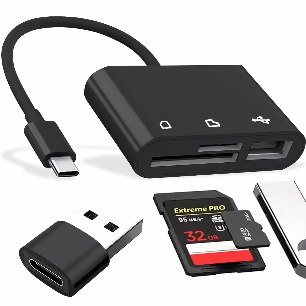Lecteur Carte SD USB OTG pour SD MMC MicroSD SDXC SDHC