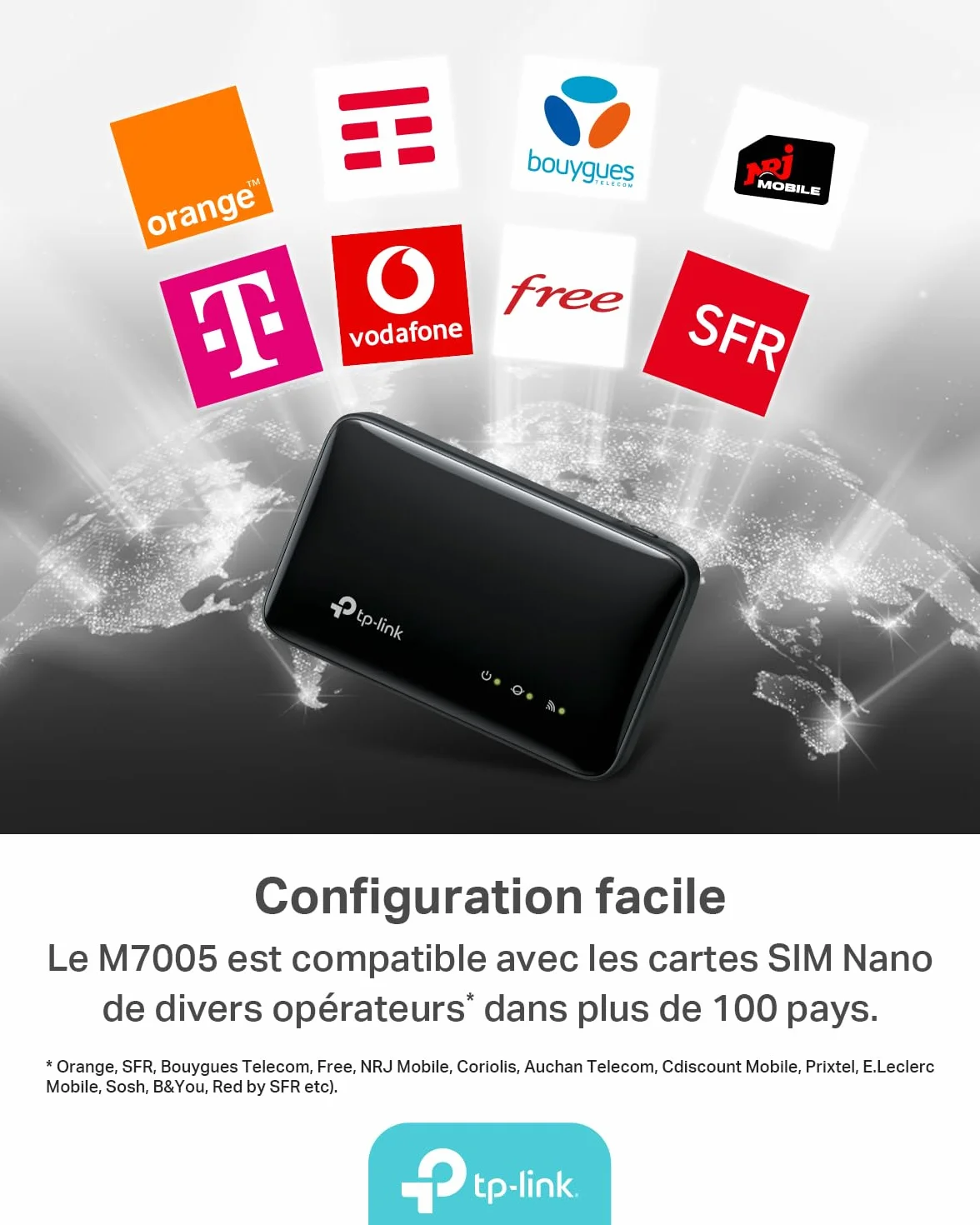 TP-Link M7005 Hotspot Mobile 4G LTE Wi-Fi 6 Batterie 2400 mAh USB-C