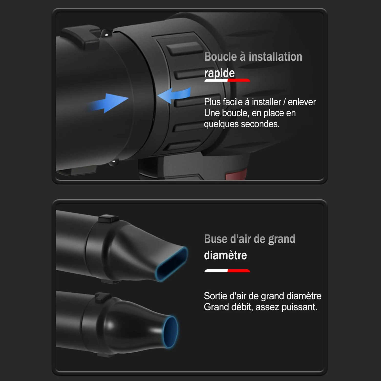 Mini Souffleur sans Fil Puissant, 35000 TR/Min Souffleur de Feuilles Portable avec Batterie 1300mAh, pour Voiture, Jardin, Patio
