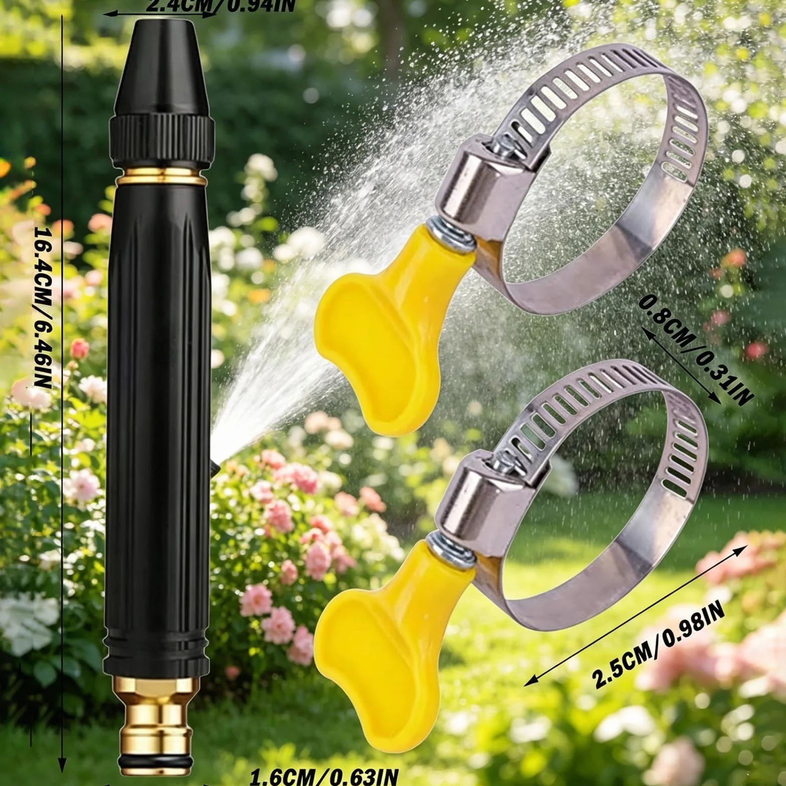 Buse Haute Pression Pour Tuyau De Jardin, Embout D'Arrosage Réglable, Accessoire De Pulvérisation Résistant