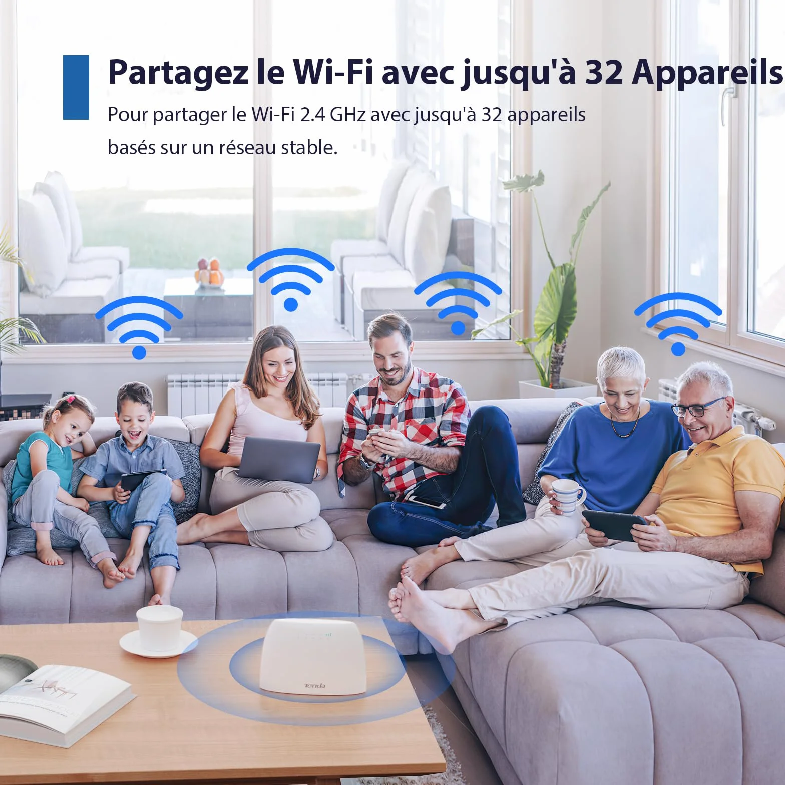 Tenda Routeur 4G LTE 150Mbps WiFi 300Mbps Modem Carte SIM 4G03