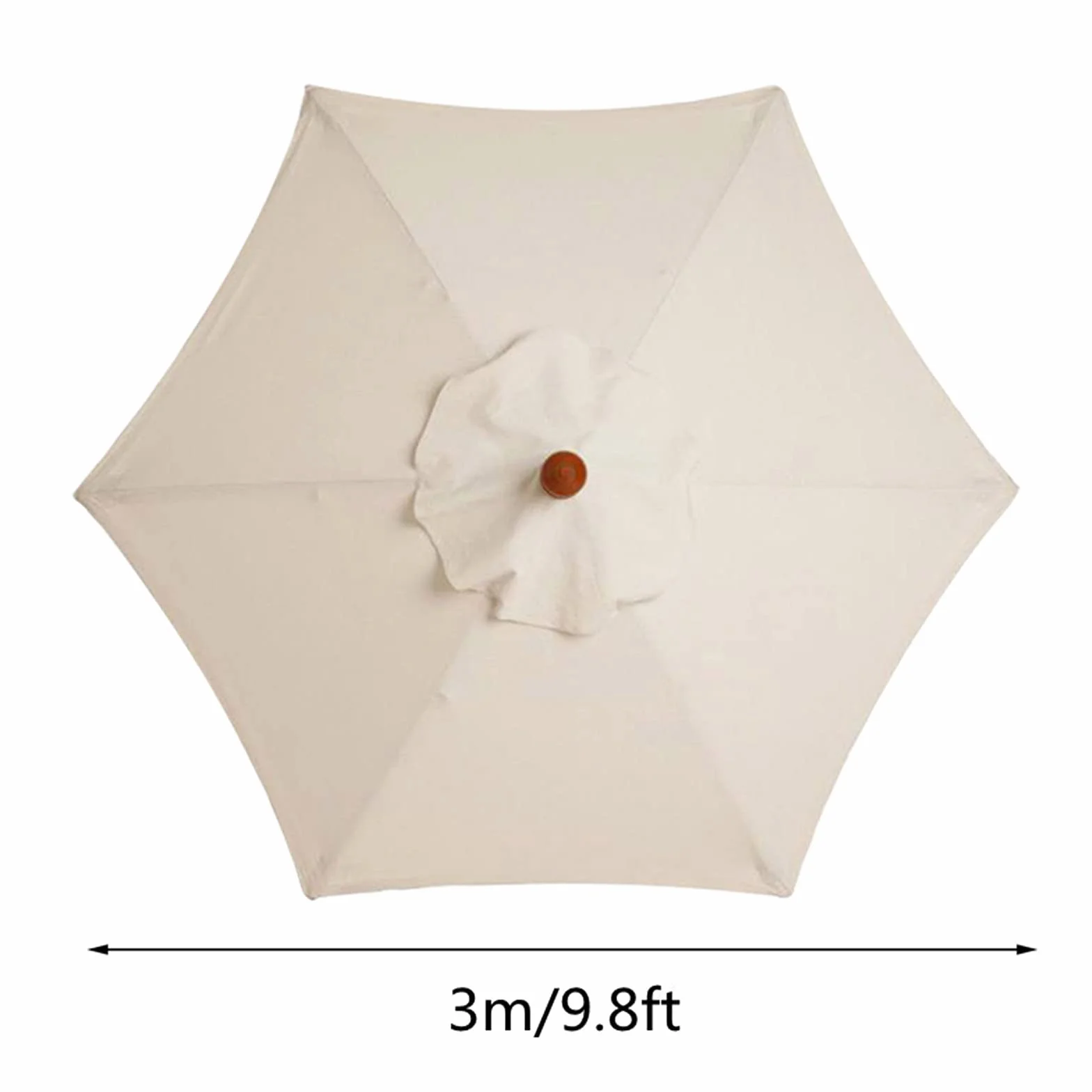 Housse de Rechange pour Parasol de Table 3 m 6 Baleines Imperméable Anti-Ultraviolet Noir