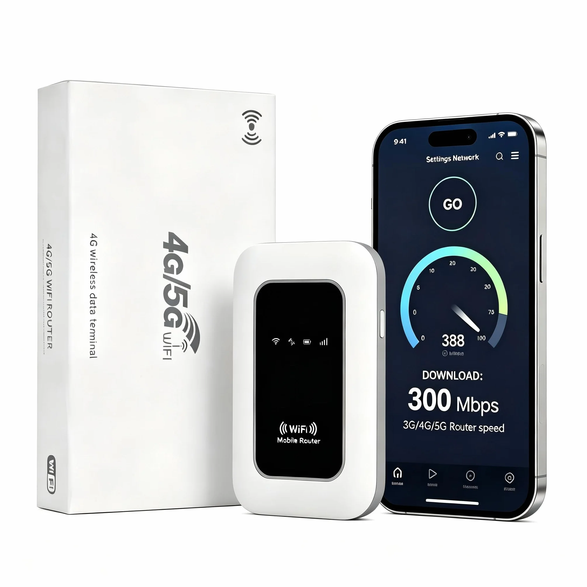 Routeur 4G Portable WiFi 6 avec Slot SIM Déverrouillé – Modem 4G Carte SIM, Internet Mobile Haut Débit 4G/4G+, Connecte jusqu'à 28 appareils