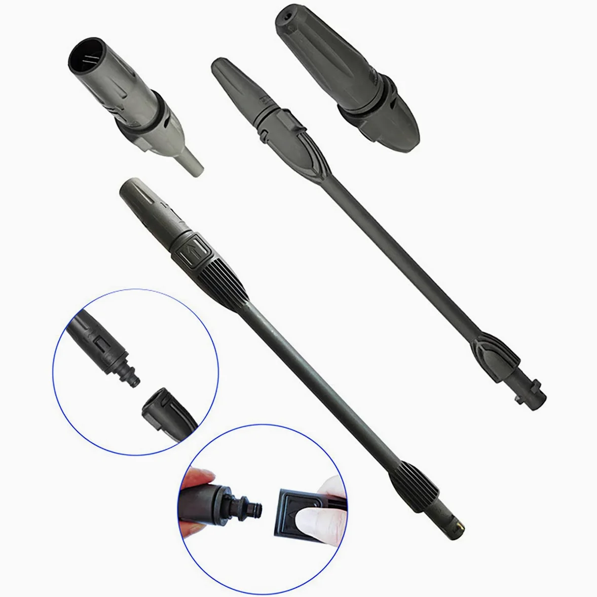 AIM Tools Pistolet de Déclenchement à Connexion Rapide Compatible avec Karcher Nettoyeur Haute Pression avec Baguette Lance Buse, Adaptateurs de Connexion Rapide et 5m Tuyau avec Raccords Rapides