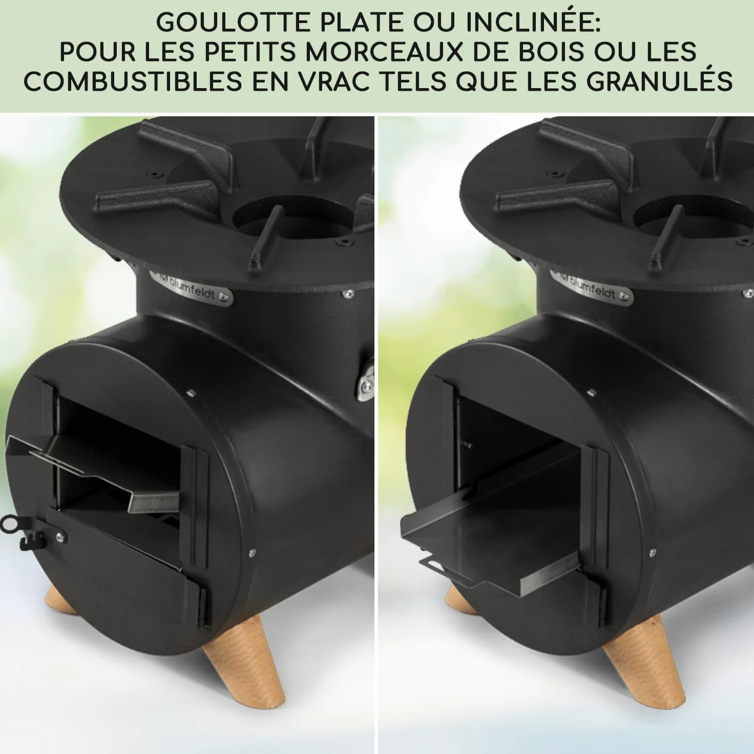 Blumfeldt Brasero Exterieur avec Barbecue Gril pour le Jardin et Terrasse, Brasero BBQ Portable, Bol en Acier, Brasero en forme de L, Foyer Camping, Brûleur à Bois avec Bac à Cendres et Tisonnier