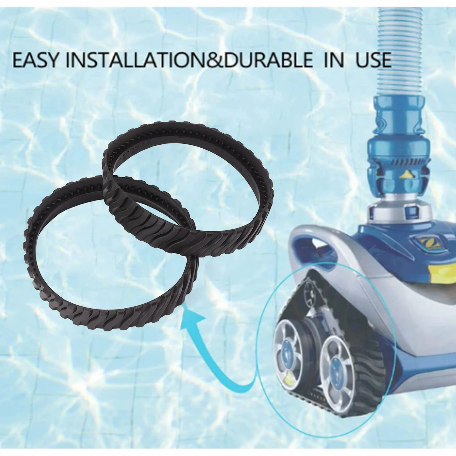 Chenilles de Rechange pour Nettoyeur de Piscine Zodiac MX6 MX8, 2 Pièces en Caoutchouc