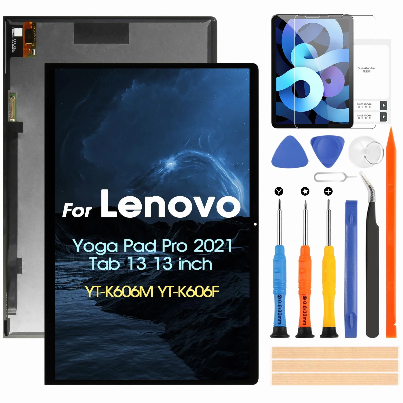 Écran LCD pour Lenovo Yoga Pad Pro 2021 / Tab 13 YT-K606F YT-K606M 13" Réparation Noir