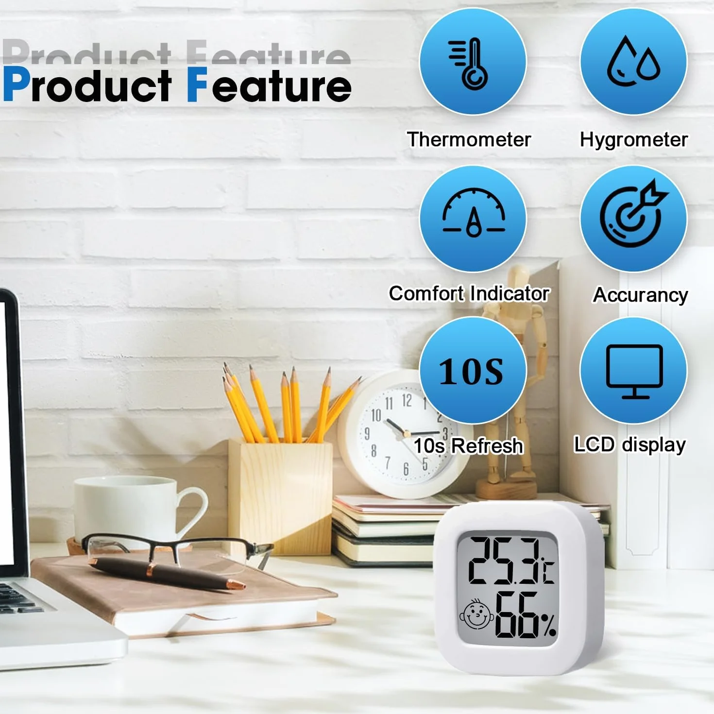 PAIRIER 4 pièces Thermomètre Hygromètre Intérieur LCD Mini