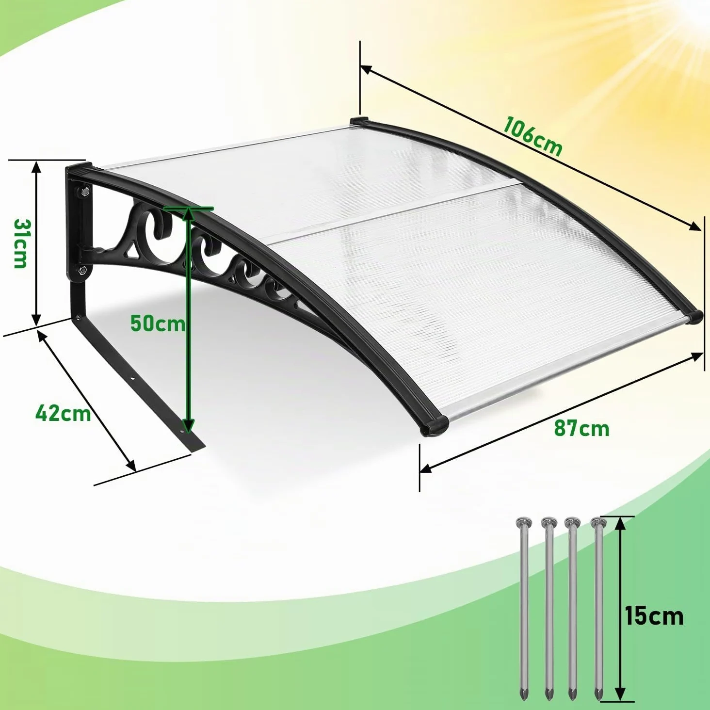 Eulenke Garage pour tondeuse robot à gazon, 105 x 85 x 45 cm, pour jardin, résistant aux intempéries et protection UV, avec pieds en métal, transparent