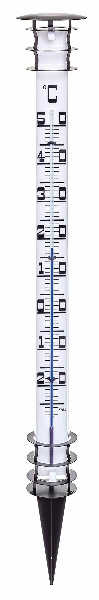 TFA Dostmann Thermomètre d'extérieur analogique JUMBO, 12.2002, avec piquet de terre, noir,