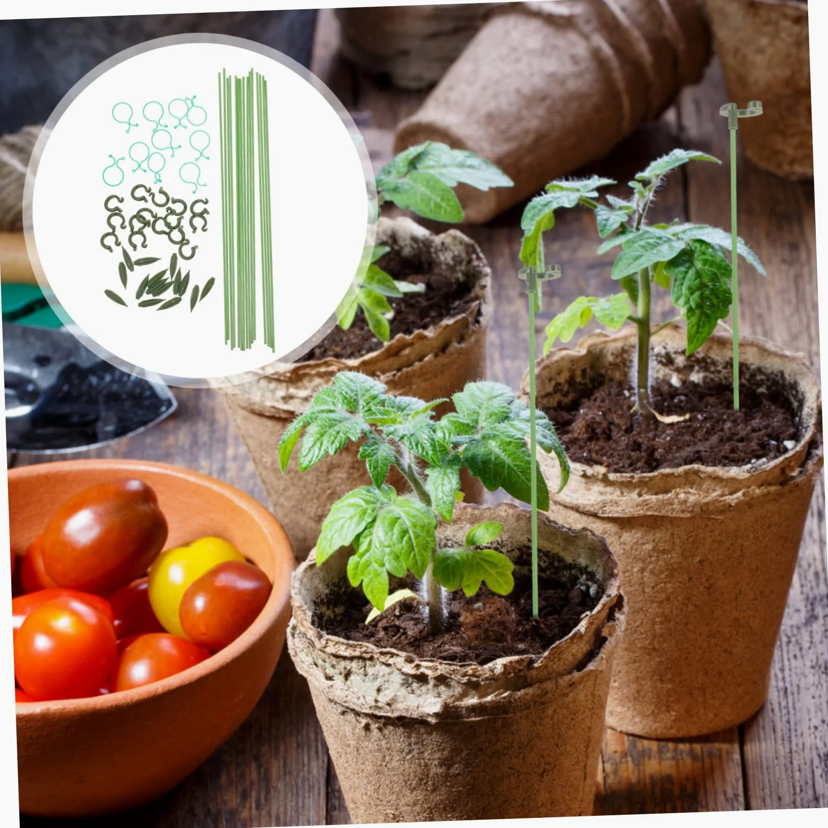 Kisangel 3ensembles Support De Plantes Réutilisable Lot de Tuteurs Et Attaches pour Plantes Grimpantes pour Aménagement De Jardins Et Résistant Aux Intempéries Et Vent