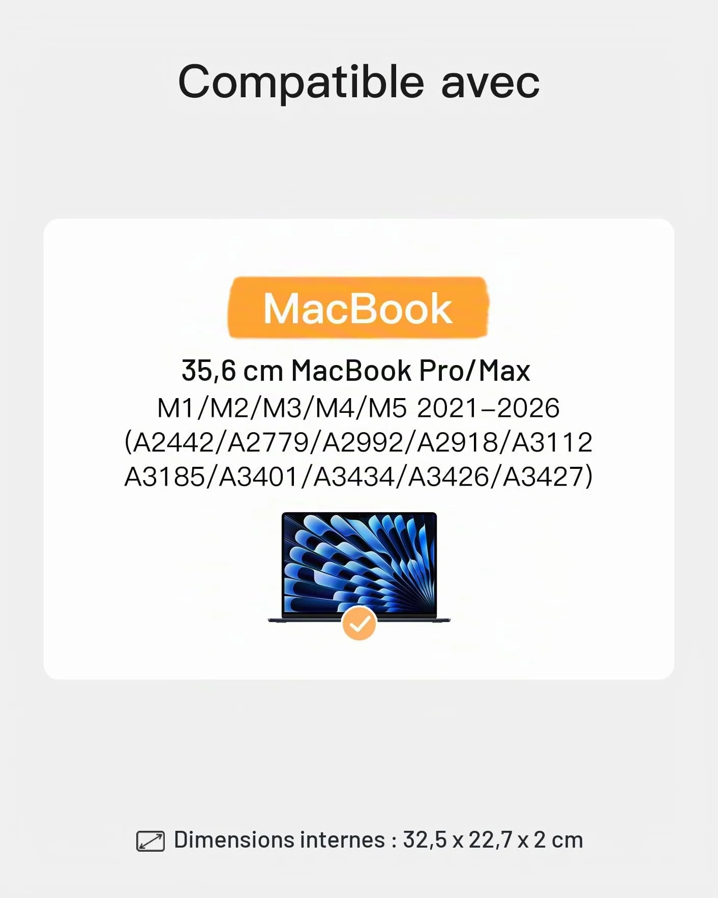 Inateck 360° Protection Housse Compatible 14 Pouces MacBook Pro M5/M4/M3/M2/M1 Pro/Max 2026-2021