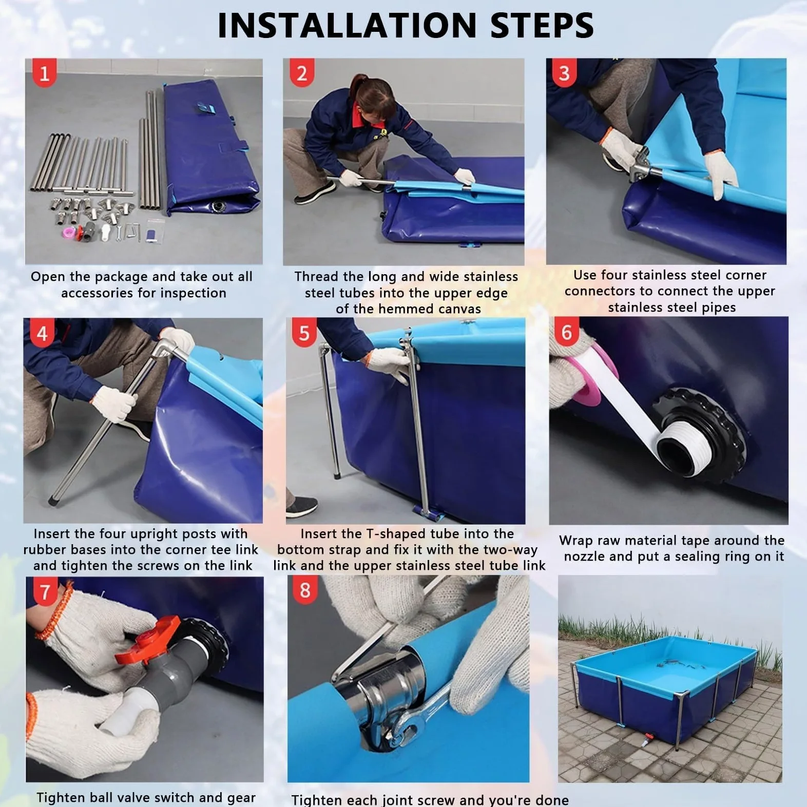 Bassin à poissons portable pliable en toile – Piscine d'aquaculture pour koï, tortues et poissons – Solution de stockage d'eau et d'habitat aquatique pour jardin extérieur