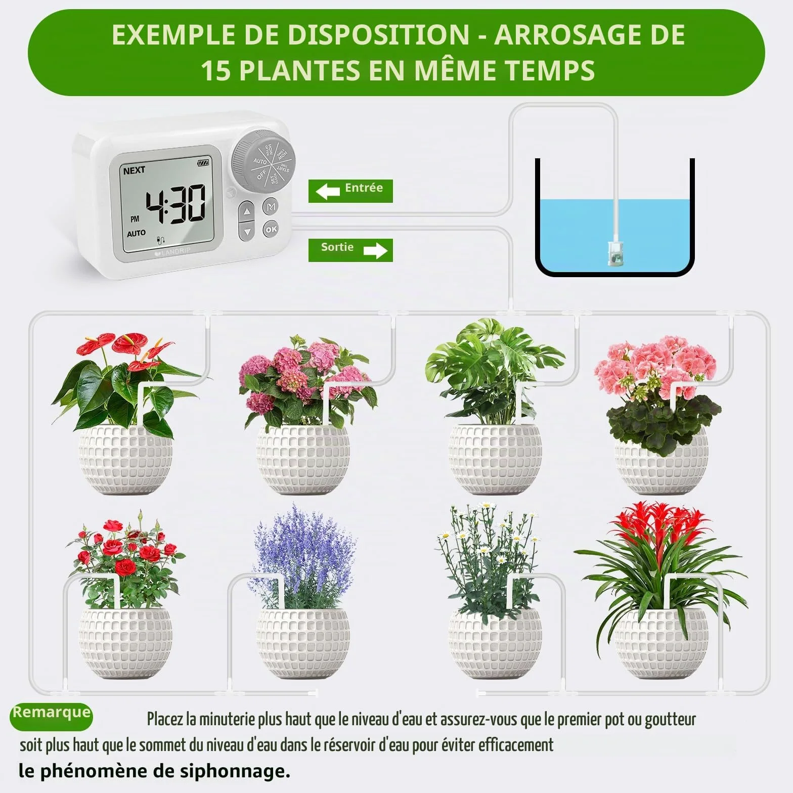 Landrip Brumisateur Exterieur 8M avec 10 Buses + Joint en T+2 Adaptateur 3/4" +1Filtre pour Brumisateur Terrasse Jardin Serre Parasols