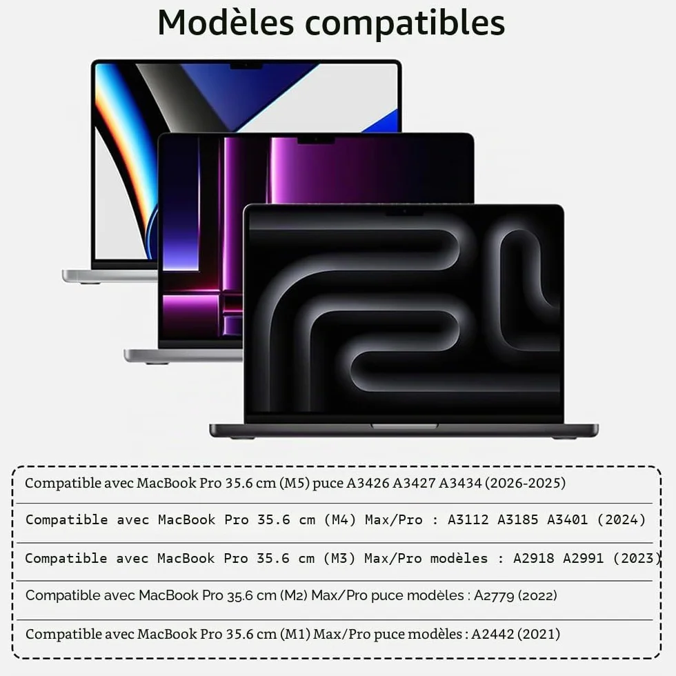 Film de protection d'écran MacBook Pro 14 Pouce M5-M1 Pro/Max (2026-2021) Dureté 5H