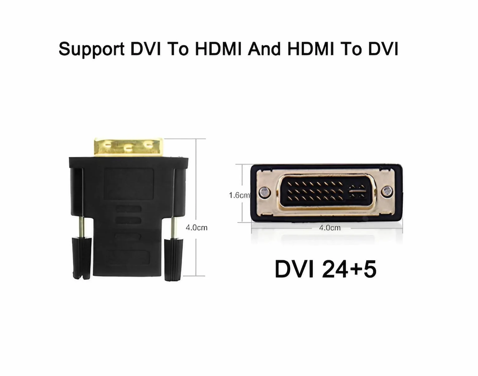 Adaptateur DVI-I 24+5 pins Mâle vers HDMI Femelle Convertisseur 1080P