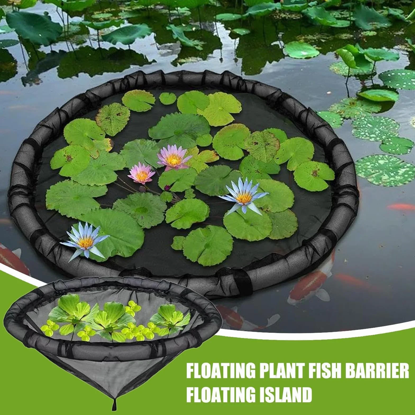 Panier Flottant pour Plante de Bassin 45 cm Barrière Flottante Maille pour Île Flottante