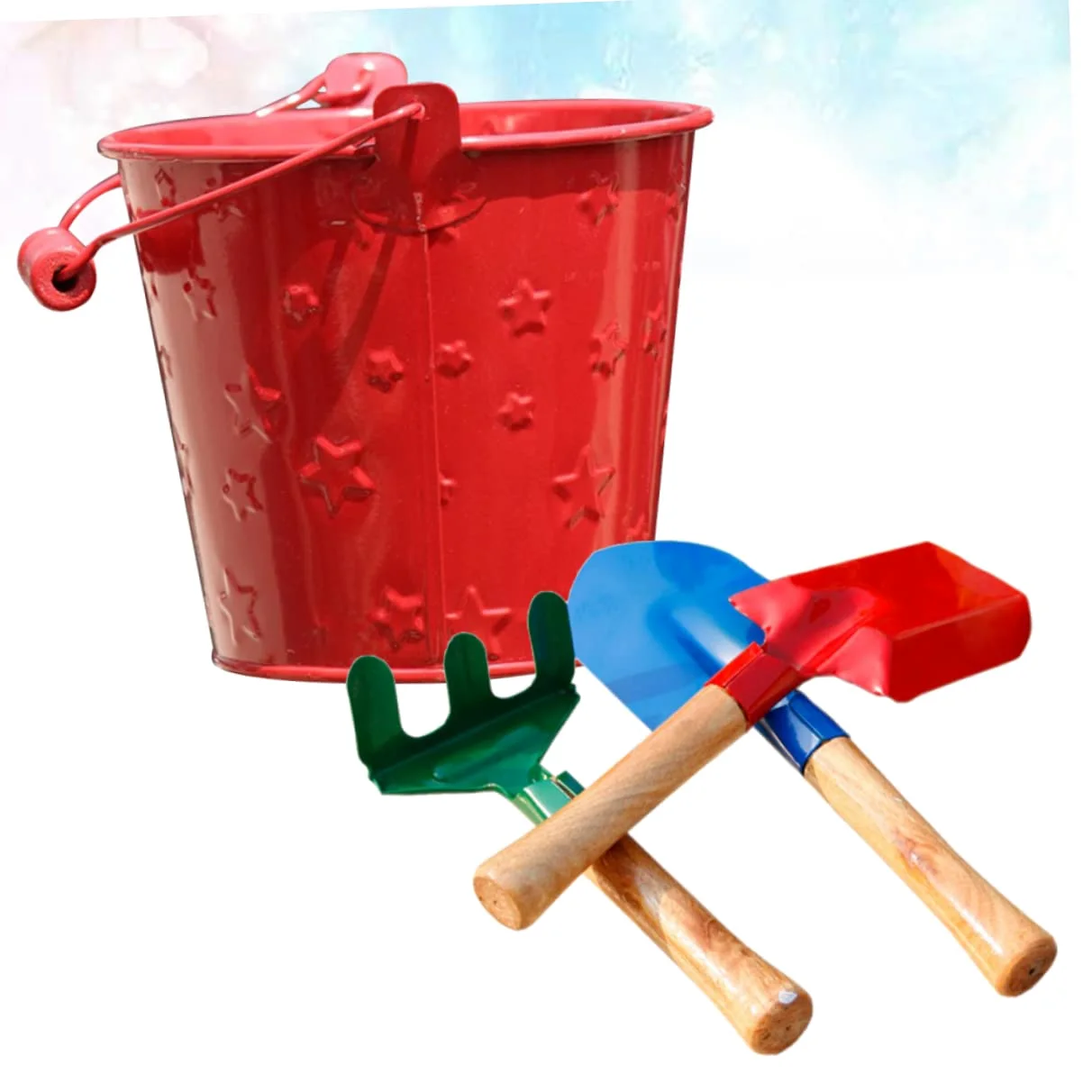 iplusmile 2 Ensembles 3 Pièces Mini Râteau De Jardin Mini-kit Enfants Outil De Jardin Jouets De Porte Trousse D'outil De Pelle De Pratique