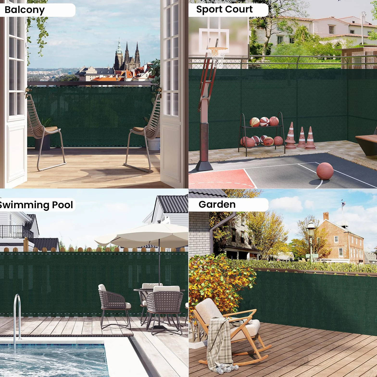 WOLTU Brise Vue Balcon 1.2x10m 180g/m² HDPE Imperméable Protection Vie Privée Jardin Terrasse