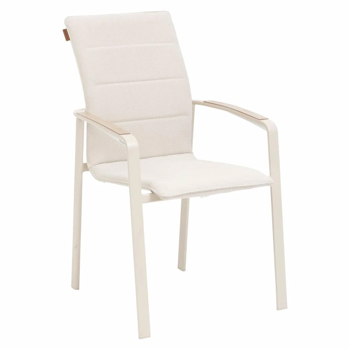 Fauteuil de Jardin Empilable Hespéride Diese Argile et Ivoire Anti-Rouille Tissu Déperlant Séchage Rapide