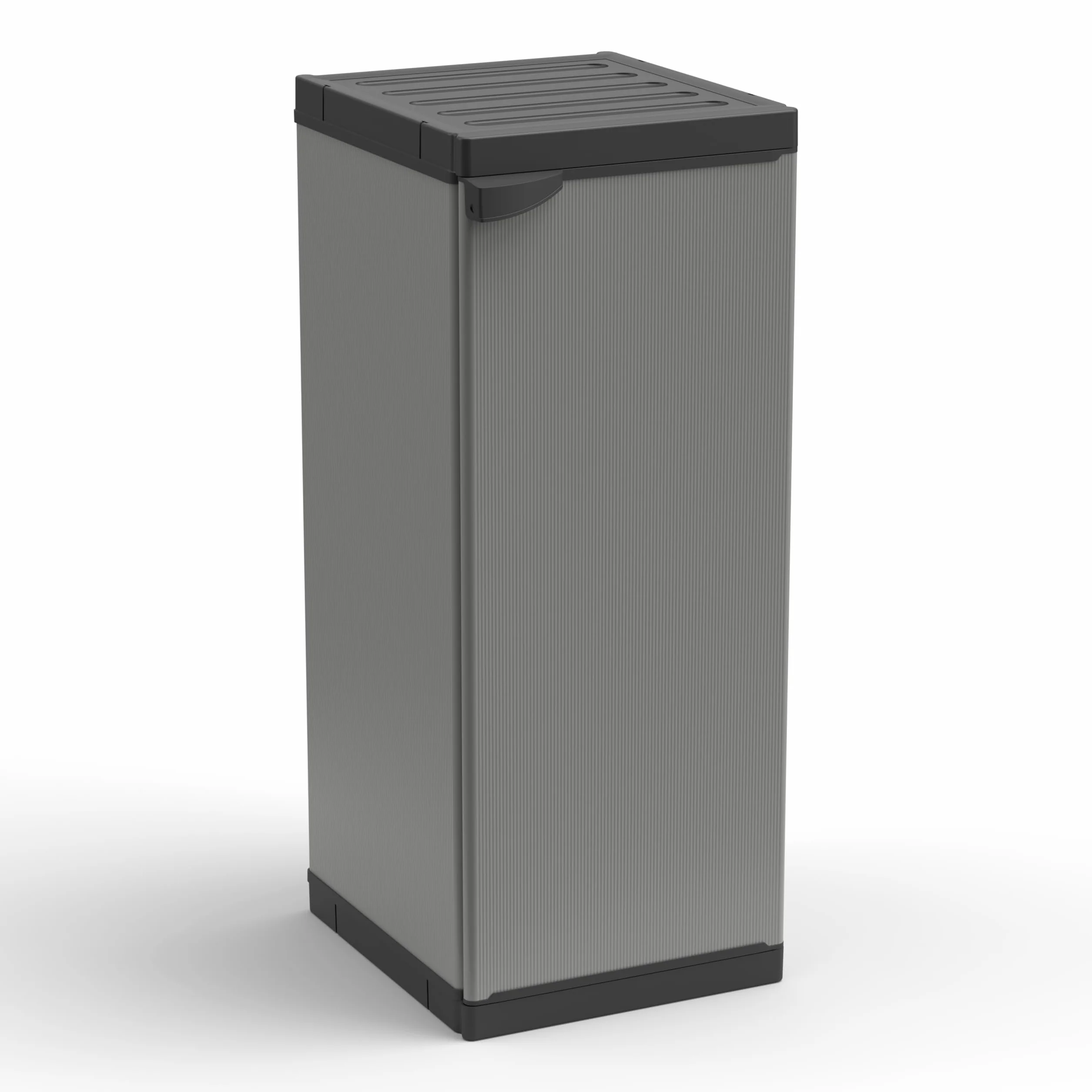 Adventa Armoire résine PVC PP 1 porte 1 étagère 34x40x85 cm Gris Noir 4 unités