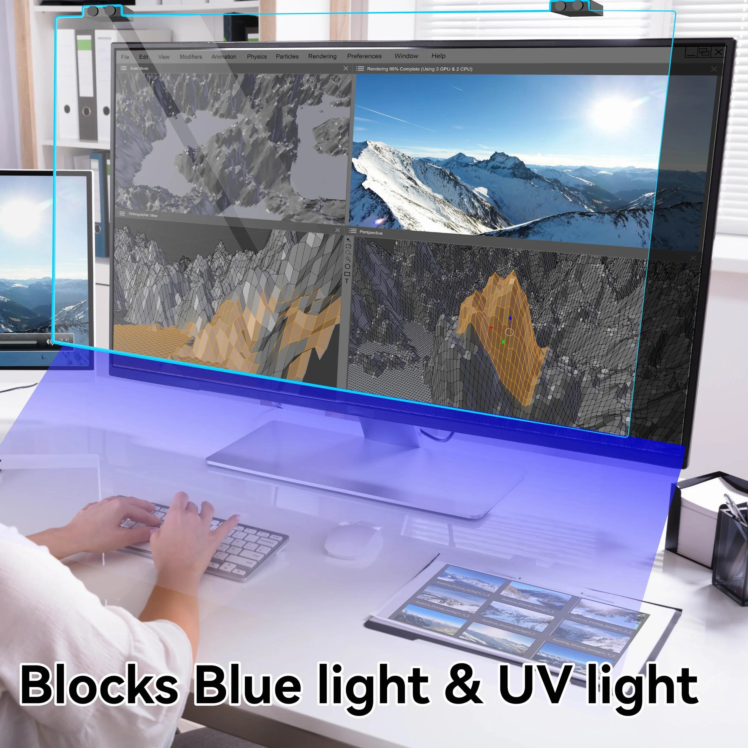 MOSISO Protector Écran Bloqueur de Lumières Bleues 20-22 Pouces Anti-Réflexion Protection des Yeux