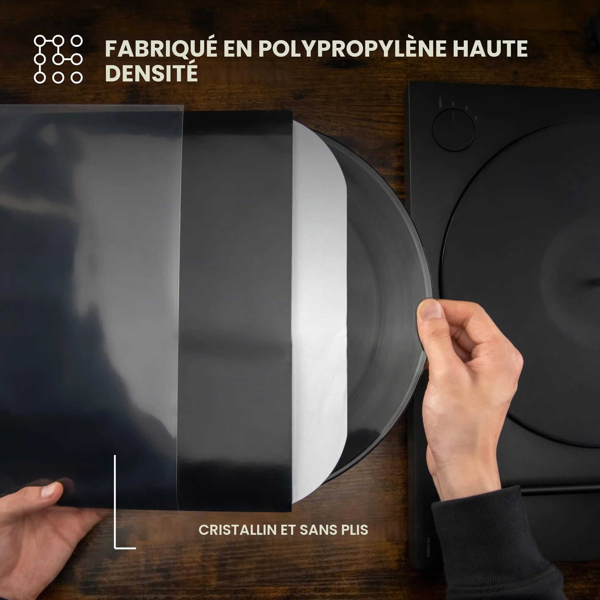 BIG FUDGE Pochettes Extérieures Vinyles 30cm x 50pcs Pochette Transparente Plastique 33 Tours 3 mil 30x30 cm
